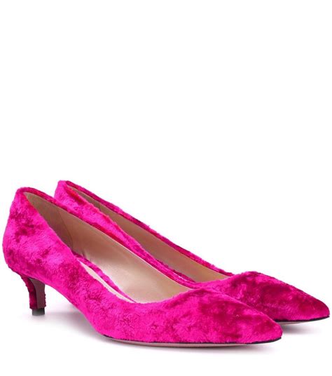 prada crystal velvet shoes